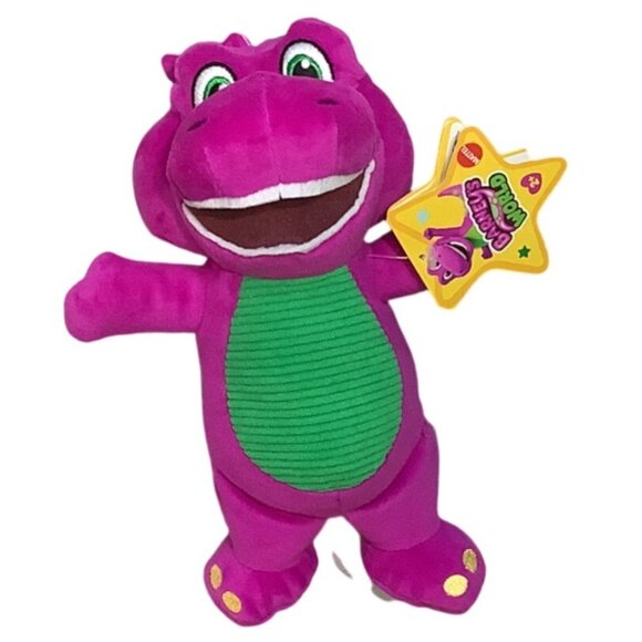 Fisher-Price Barney's World Plush 8" Barney Purple Dinosaur Stuffed Animal - Picture 8 of 9